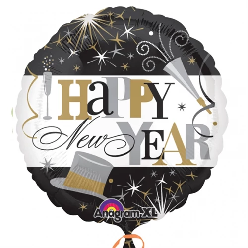 45 cm-es Happy New Year fólia lufi