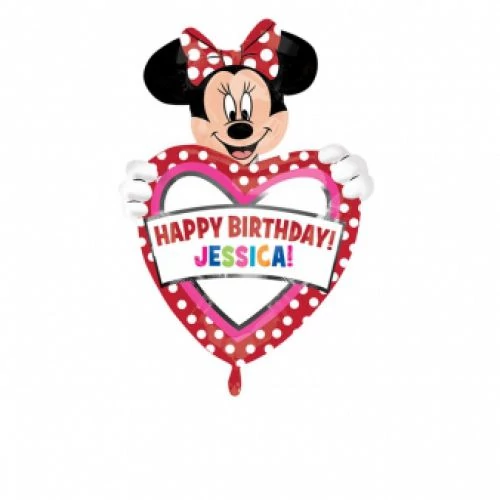 SuperShape -egyediesíthető Minnie Happy Birthday fólia lufi