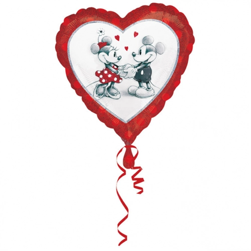 45 cm-es Mickey & Minnie szív fólia lufi