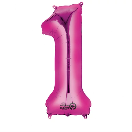 SuperShape - pink 1-es szám fólia lufi