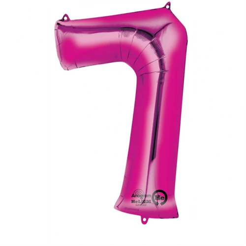SuperShape - pink 7-es szám fólia lufi