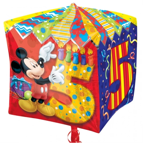 Cubez - Mickey 5th Birthday fólia lufi, 38 cm