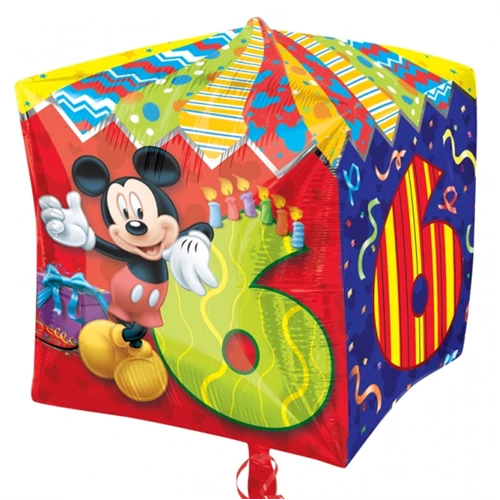 Cubez - 38 cm-es Mickey 6th Birthday fólia lufi