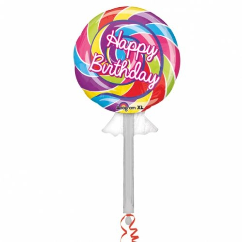 SuperShape -nyalóka alakú Happy Birthday fólia lufi