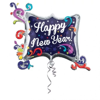 SuperShape - Happy New Year indás fólia lufi