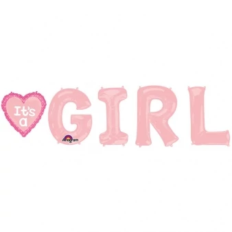 SuperShape - It's a girl pink fólia lufi