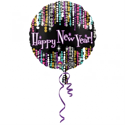 45 cm-es Happy New Year fólia lufi