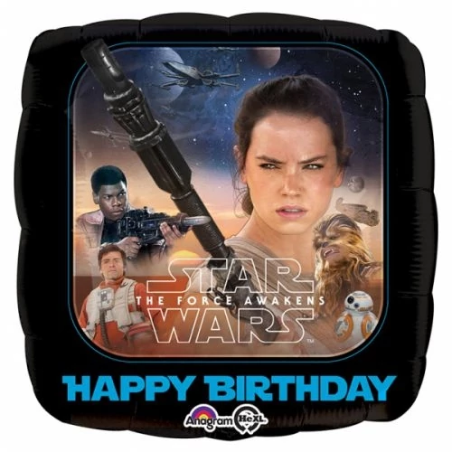 45 cm-es Star Wars Az ébredő erő Happy Birthday fólia lufi