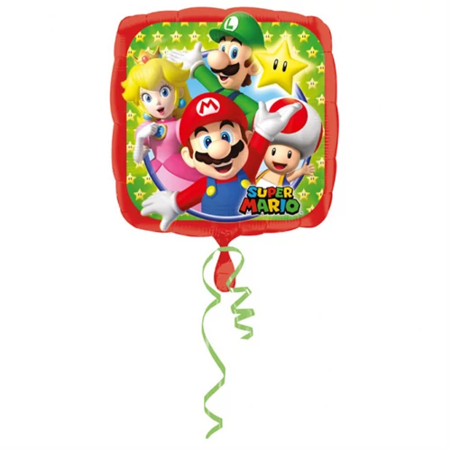 45 cm-es Super Mario négyzet alakú fólia lufi