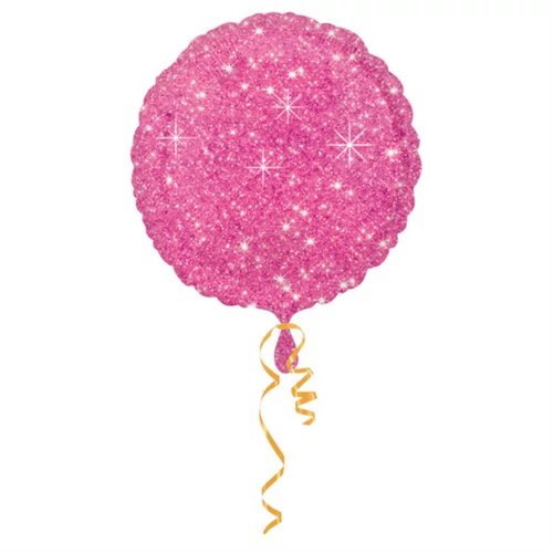 45 cm-es hot pink csillogó kerek fólia lufi