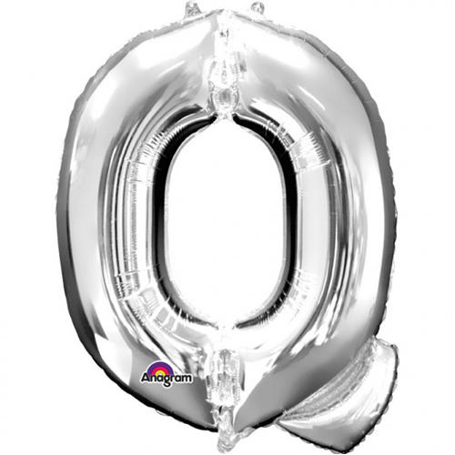 SuperShape - ezüst színű Q betű fólia lufi