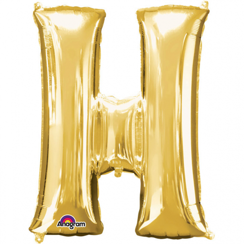 33 cm-es arany színű H betű fólia lufi