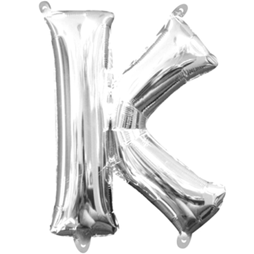 33 cm-es ezüst színű K betű fólia lufi