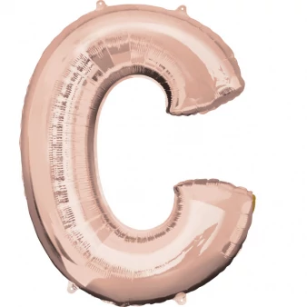 SuperShape - rosegold C betű fólia lufi