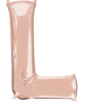 SuperShape - rosegold L betű fólia lufi