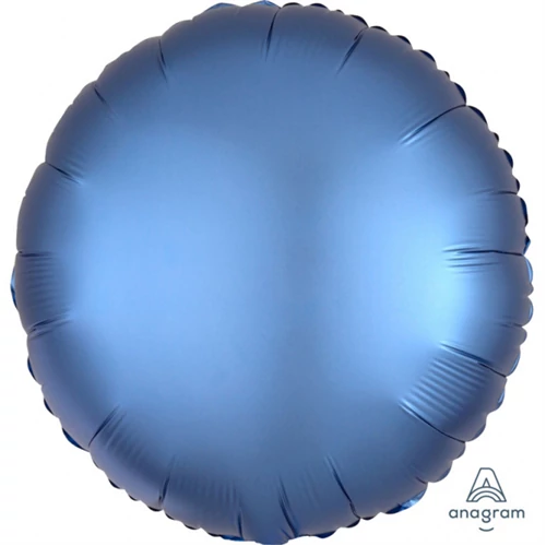 45 cm-es Satin Lux azúrkék kerek fólia lufi