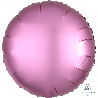 45 cm-es Satin Lux flamingó pink kerek fólia lufi