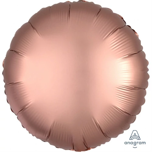 45 cm-es Satin Lux rosegold kerek fólia lufi