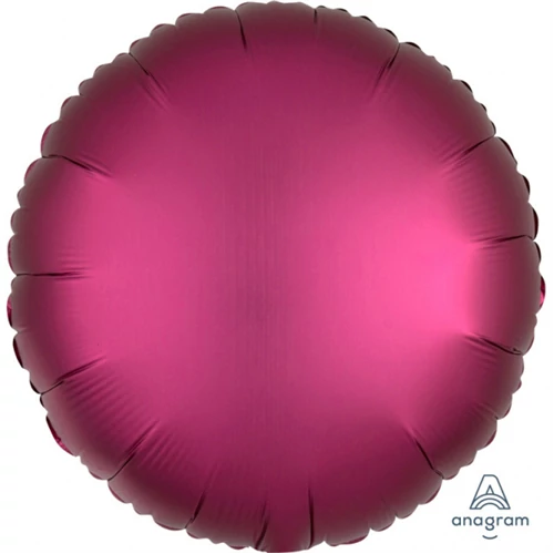 45 cm-es Satin Lux gránátalma kerek fólia lufi