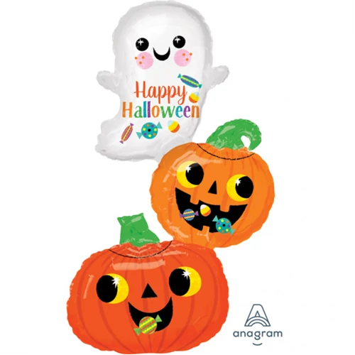 SuperShape XL - Happy Halloween tökös, szellemes fólia lufi