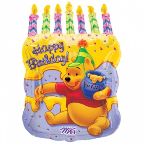 SuperShape - Happy Birthday Micimackó tortás fólia lufi