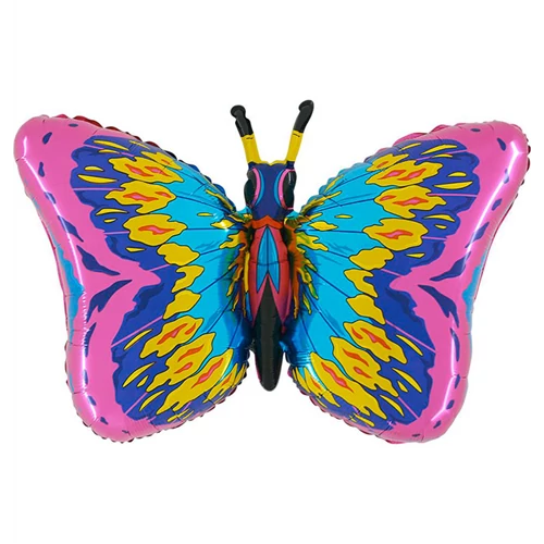 SuperShape - Pillangó pink fólia lufi, 80 cm