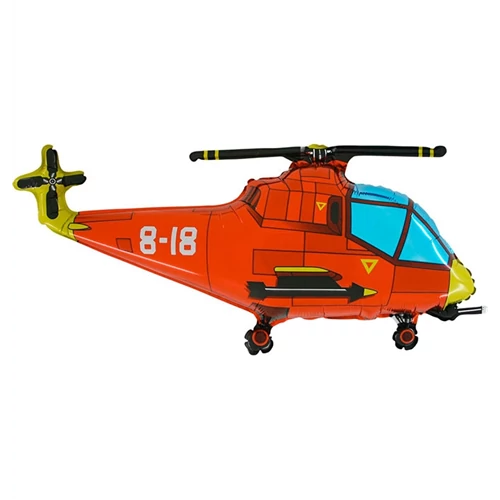 Helikopter piros fólia lufi