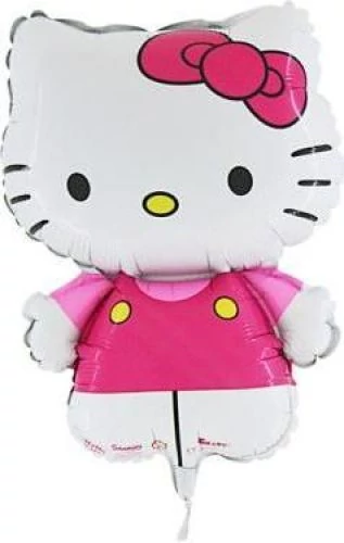 Mini - Helló Kitty pink fólia lufi, 30 cm