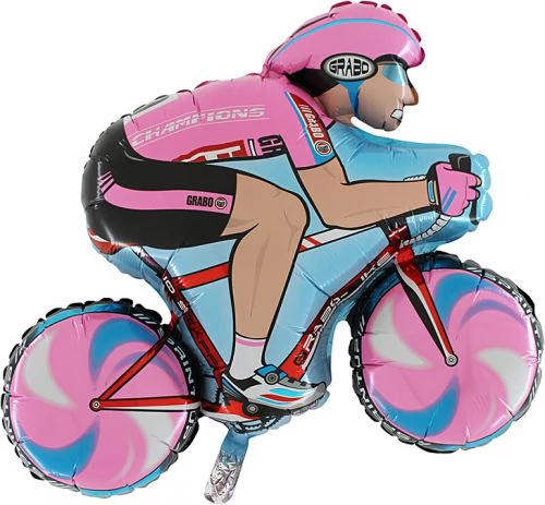 SuperShape - Biciklis pink fólia lufi