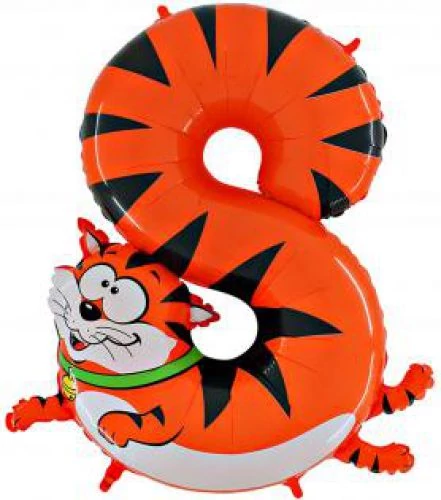 MegaShape - 8-as szám alakú macskás fólia lufi, 100 cm