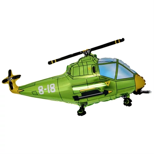SuperShape -  Helikopter zöld  fólia lufi