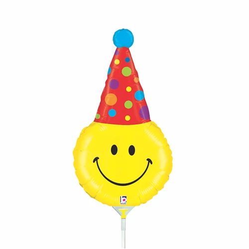 MiniShape - Smiley bohóc sapkában fólia lufi