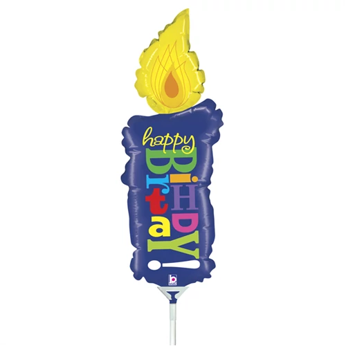 MiniShape - Happy Birthday! Gyertya forma fólia lufi