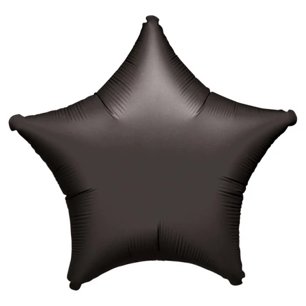 45 cm-es Solid Color fekete csillag alakú fólia lufi