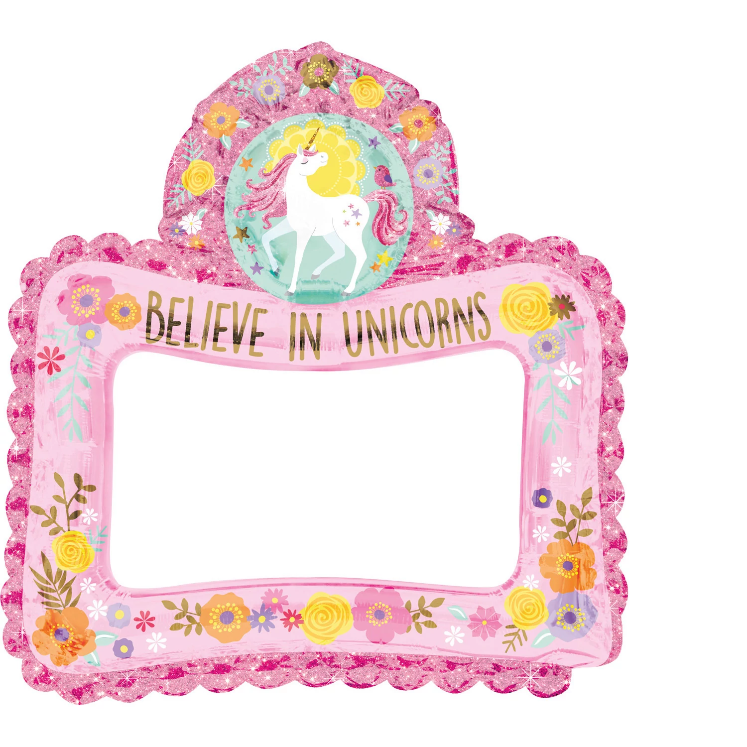 Selfie Frame - 66 cm x 68 cm-es unikornis szelfi keret fólia lufi