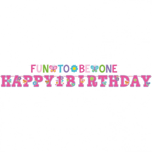 Happy 1 Birthday, Fun to be one felirat 320x25, 183x10 cm, 2 db/cs