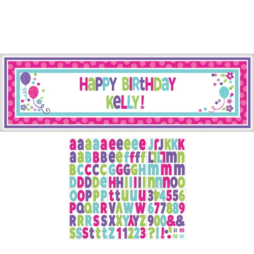 Óriás egyediesíthető Happy Birthday színes felirat 165x50 cm