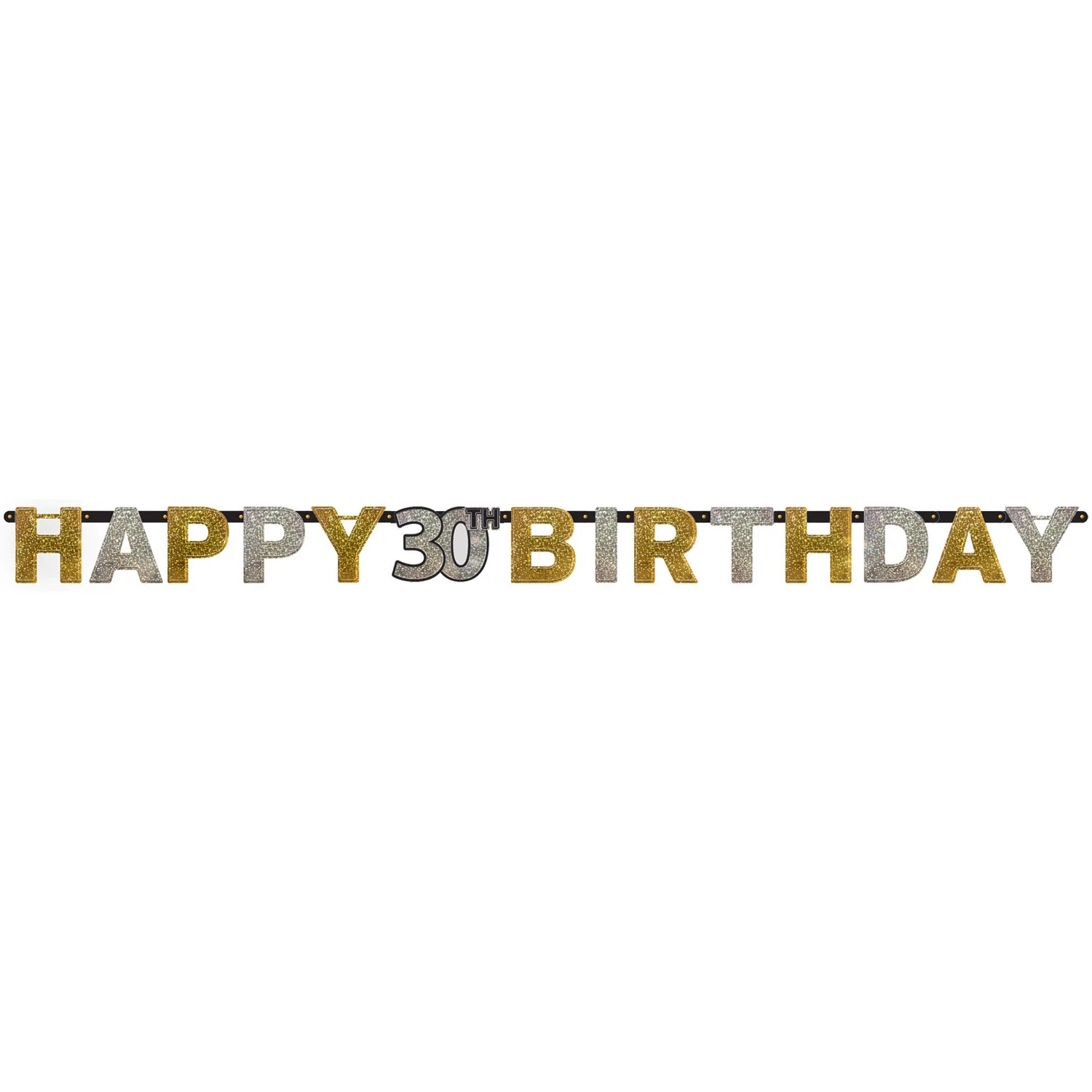 Sparkling Celebrations Silver Gold - Happy Birthday 30.arany-ezüst prizmás papír felirat