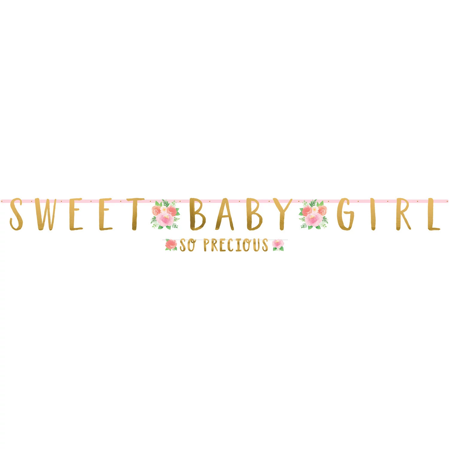 Floral Baby - Sweet Baby Girl 2 részes betűfelirat  347 x 25.4cm / 182 x 12cm