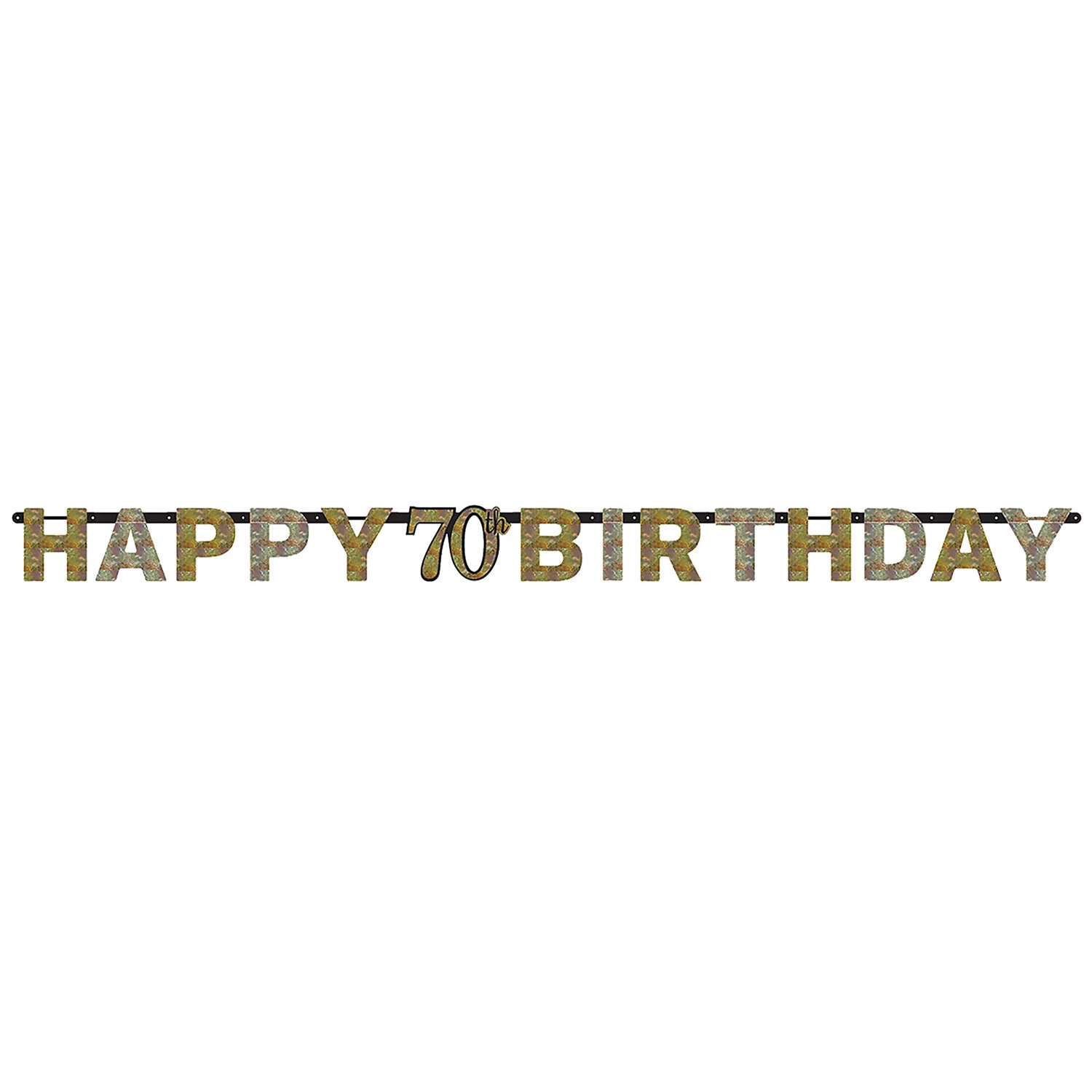 Sparkling Celebrations Silver Gold - Happy Birthday 70. arany-ezüst prizmás papír felirat