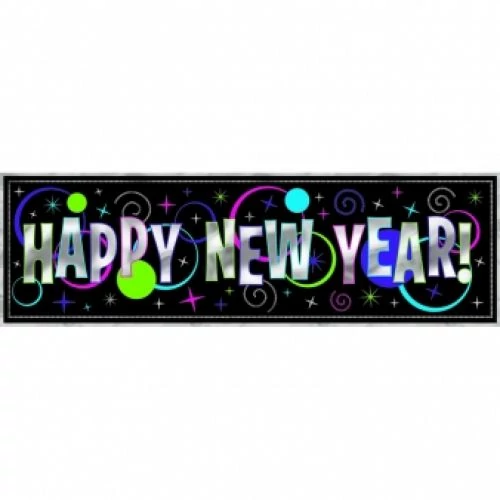 Fényes Happy New Year felirat 165x51 cm