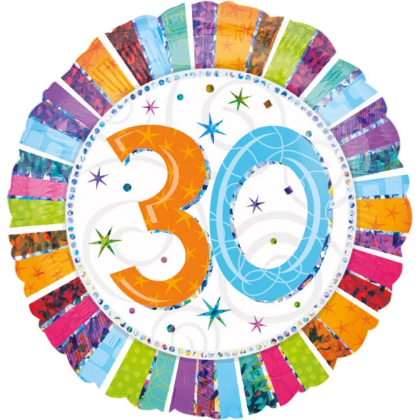 45 cm-es Radiant Happy Birthday 30 fólia lufi