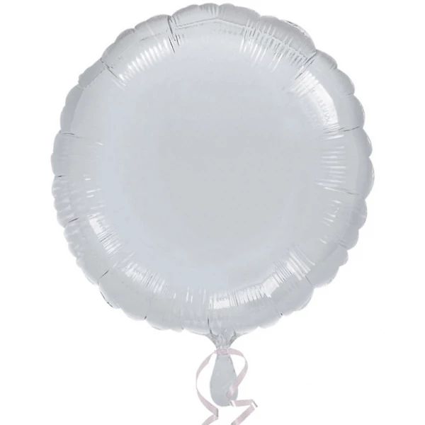 45 cm-es Solid Color ezüst színű, kerek fólialufi