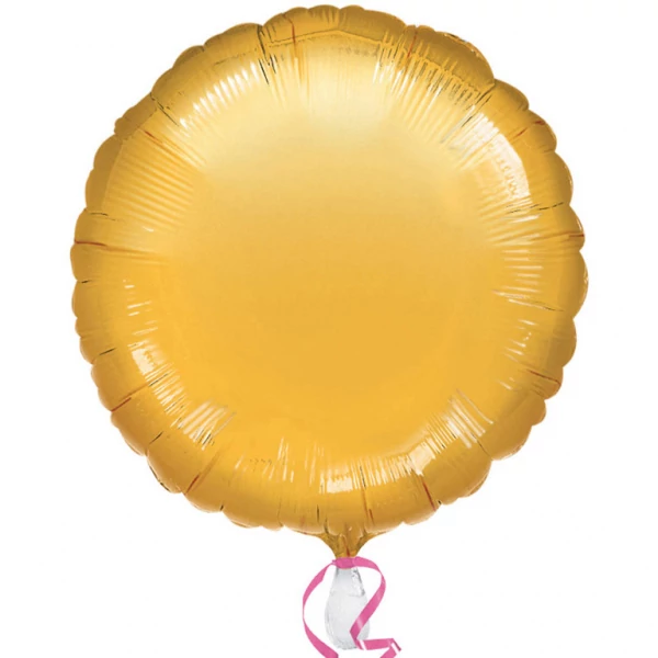 45 cm-es Solid Color arany színű, kerek fólialufi