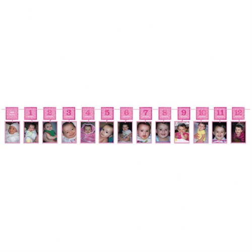 Glitteres rózsaszín fényképtartó girland 365 cm