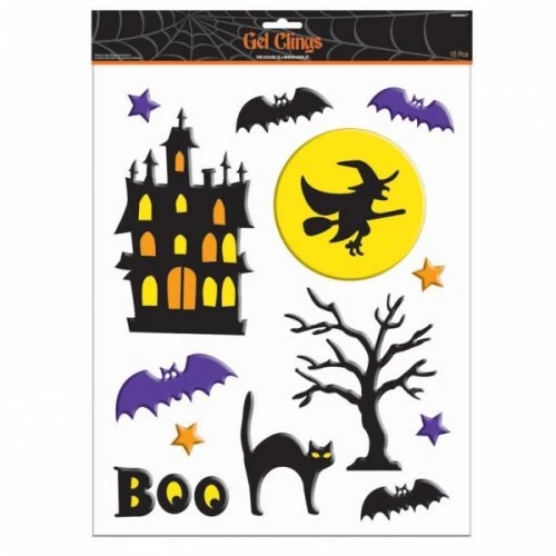 Zselés ablakmatrica Halloween-ra 15 db/cs