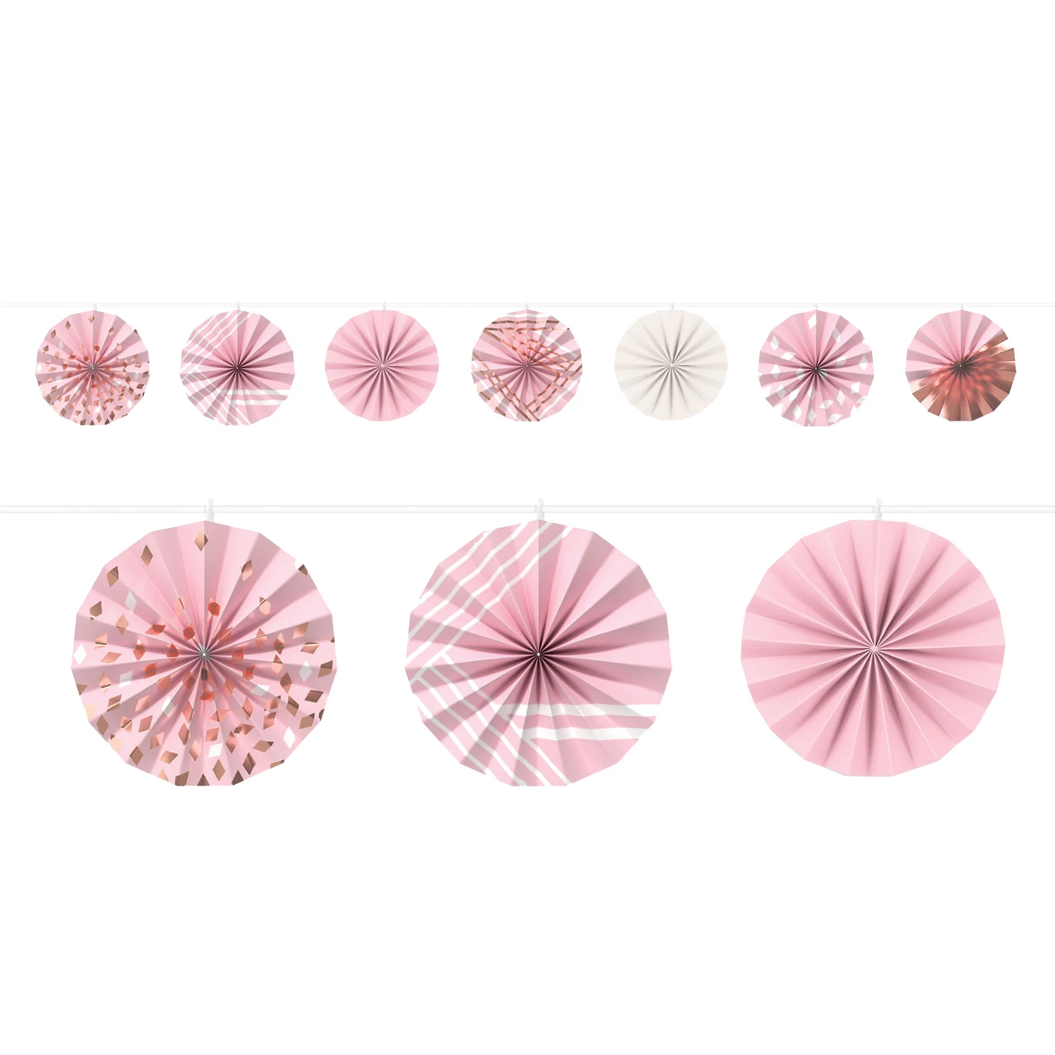 Papír girland rosegold - 365 cm