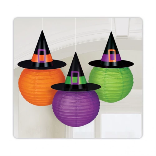 Boszorkány alakú lampion 24 cm -es 3db/cs.