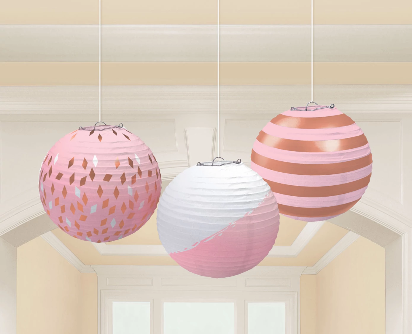 Lampion rosegold - 3 db / csomag