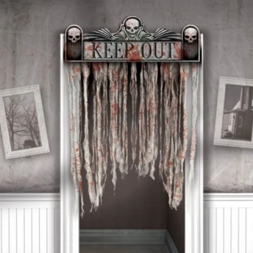 Keep out! Halloween ajtódekoráció 1,4 m